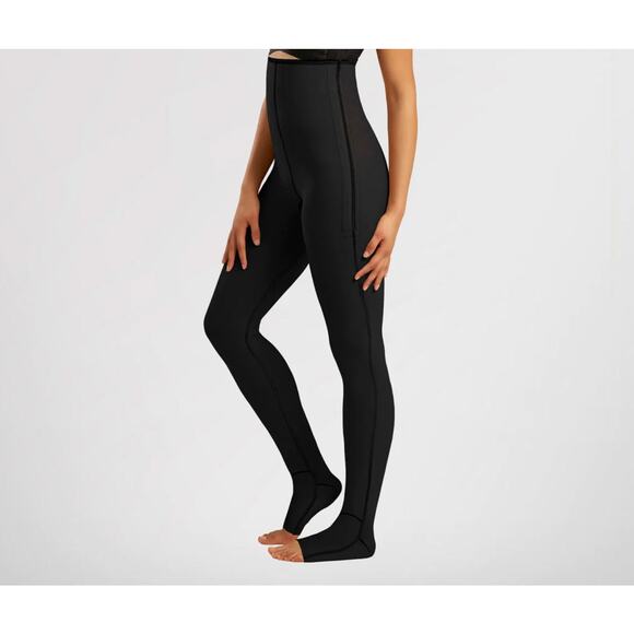 Marena BLK Recovery 22W Lipedema Post Surgical Girdle Comfort Ankle Open Crotch - Picture 1 of 5